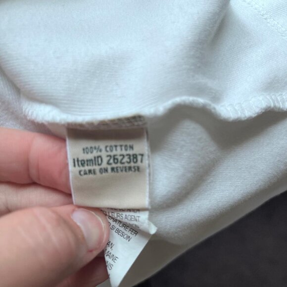 L.L.Bean, Women's, Double L Rib-Knit Tee Vneck Elbow Sleeve, White, Large - Picture 5 of 5